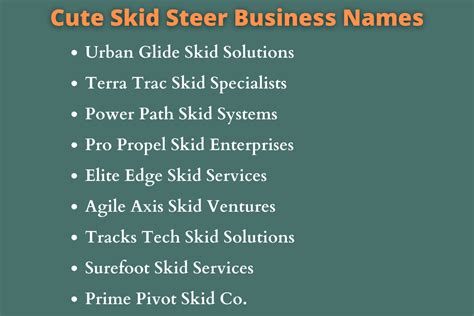 skid steer business names|skid steer business advertising.